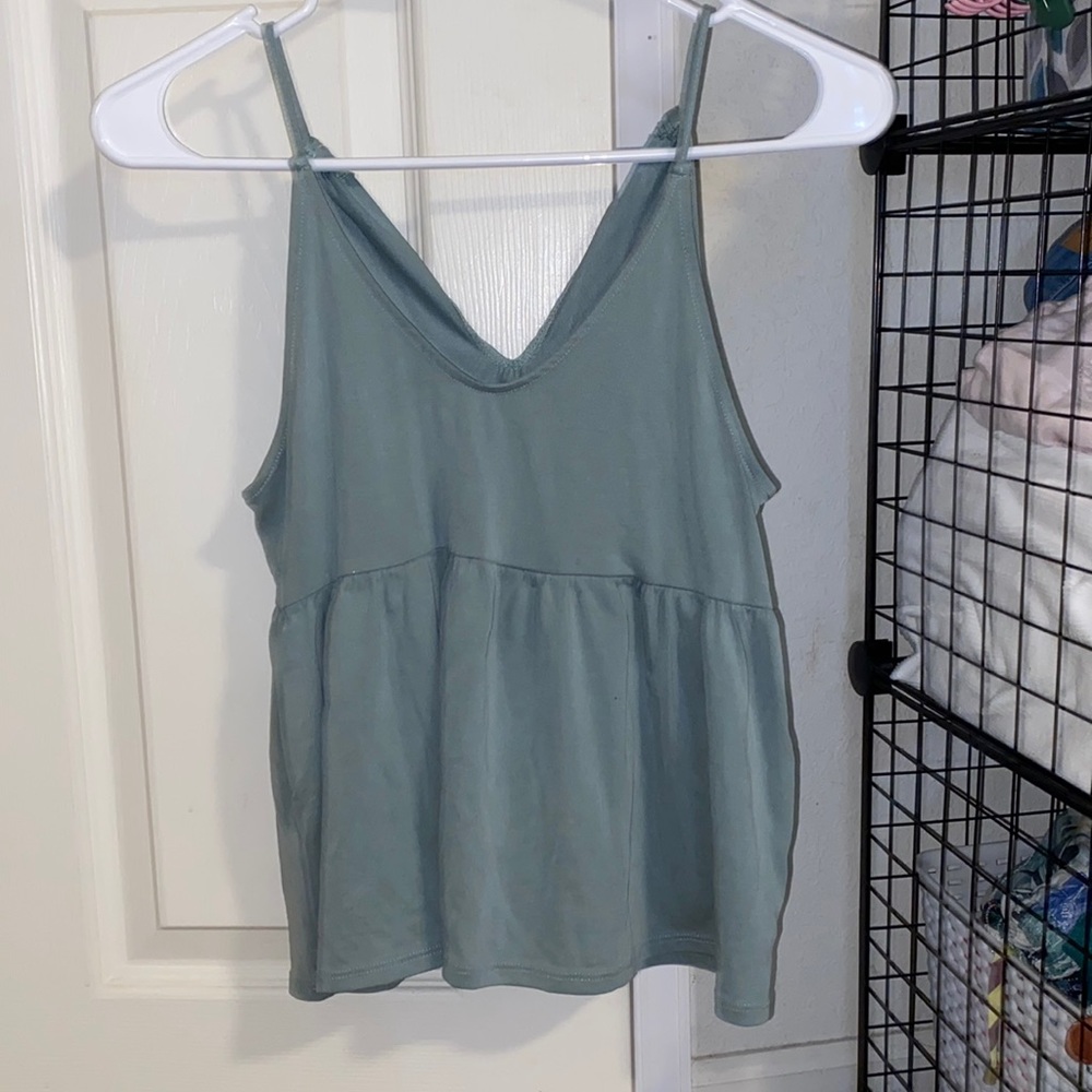 Sage green babydoll tank top